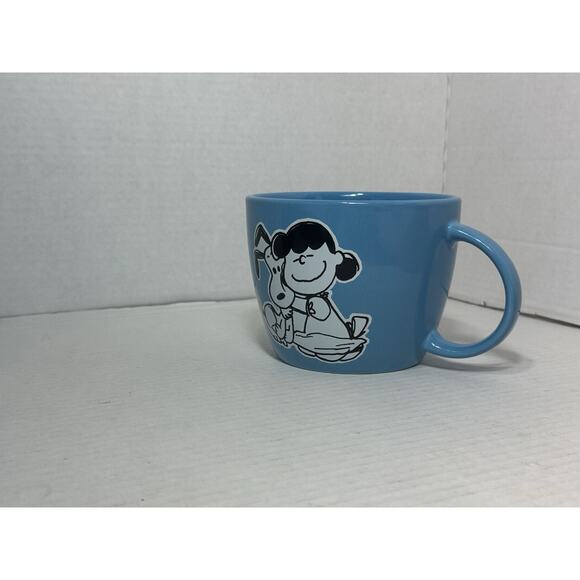 Peanuts Snoopy and Lucy Microwave Soup Bowl NO lid Blue or Coffee Mug Gibson - Picture 4 of 9